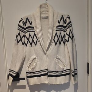 Kersh Cream and Black Cardigan Sweater